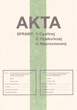 Zeszyt B5 Akta sprawy cywilnej