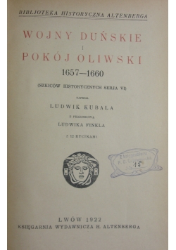 Wojny Duńskie i Pokój Oliwski 1657 - 1660, 1922 r.