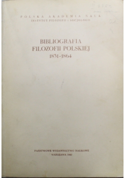 Bibliografia filozofii Polskiej 1831 1864