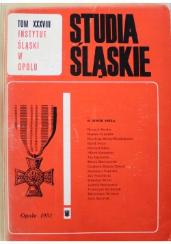 Studia Śląski Tom XXXVIII