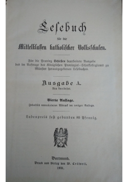 Lesebuch fur die Mittelklassen katholischer Volksschulen, 1908 r.