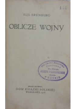Oblicze wojny, 1926r.