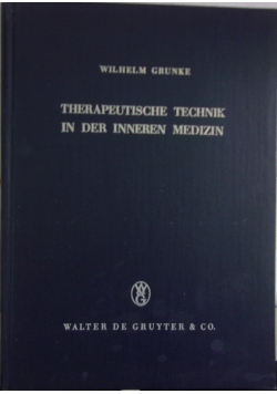 Therapeutische technik in der inneren medizin