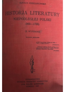 Historja literatury Niepodległej Polski, 1947 r.