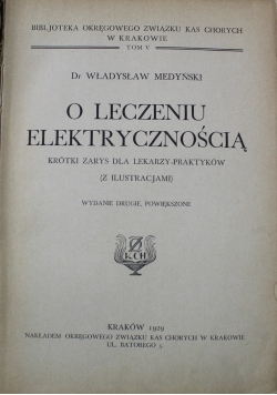 O leczeniu elektrycznością 1929 r.