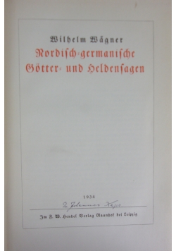 Nordisch=germanische Gotter ,1934r.