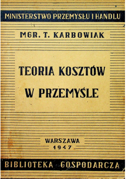 Teoria kosztów w przemyśle