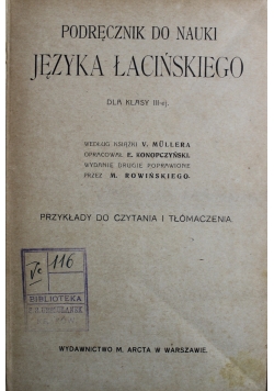Podręcznik do nauki języka łacińskiego 1916 r.