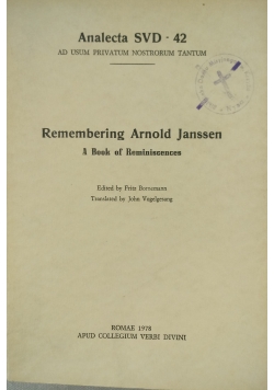 Remembering Arnold Janssen