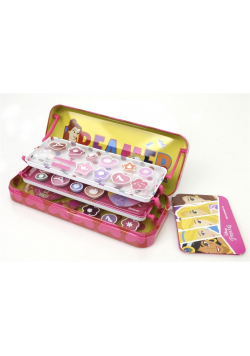 Trzypoziomowe met. etui z kosmetykami Princess