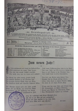 Katholisches Missionsblatt, 1895r.