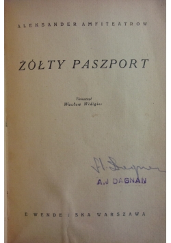Żółty paszport
