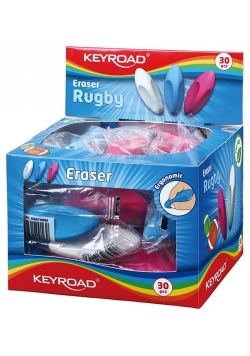 Gumka uniwersalna KEYROAD Rugby Display 30 sztuk mix