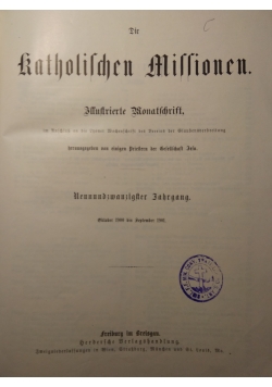 Die Katholischen Missionen, Illustrierte Wonatschrift, 1901 r.