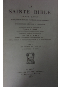 La Sainte Bible. Tome IX, 1950 r.