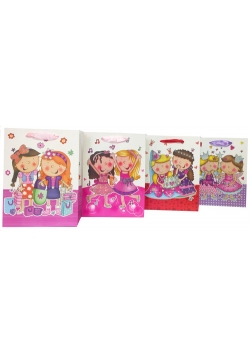 Torebka Lux z brokatem GIRLS Średnia A5 12 sztuk
