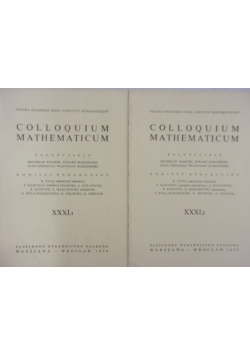 Colloquium Mathematicum ,Tom XXXI.1 i XXXI .2