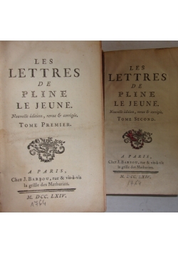 Les Lettres De Pline Le Jeune, tom I-II, 1764r.