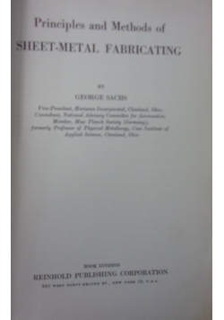 Principles and Methods of Sheet-Metal Fabricating