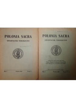 Polonia Sacra. Kwartalnik Teologiczny.  Zeszyt 1, 3-4.