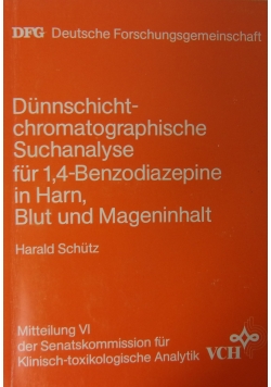 Dunnschichtchromatographische Suchanalyse für 1,4 Benzodiazepine im Harn Blut und Maeninhalt