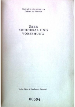 Uber schickal und vorsehung, 1949 r.