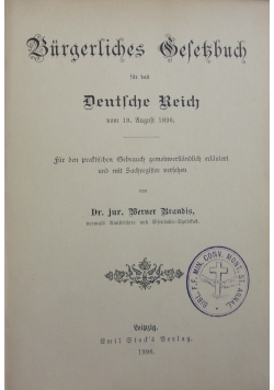 Burgerliches Gesetzbuch, 1896 r.