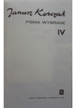 Pisma wybrane IV