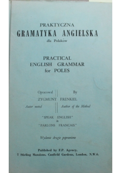 Praktyczna gramatyka angielska dla Polaków 1946r.