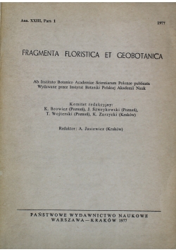 Fragmenta Floristica Et Geobotanica Ann XXIII