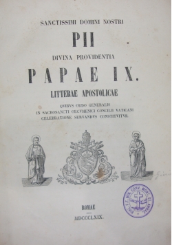 Sanctissimi Domini Nostri PII Divina Providentia Papae IX, 1869r.