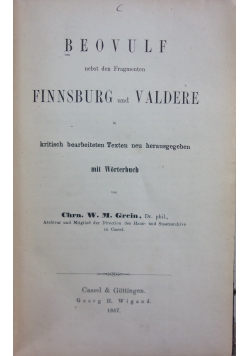 Beovulf finnsburg und valdere, 1867 r.