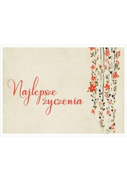Kartka - Najlepsze życzenia - kaskada kwiatów