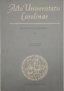 Hlavacek Ivan - Acta Universitatis Carolinae. Philosophica et historica 5