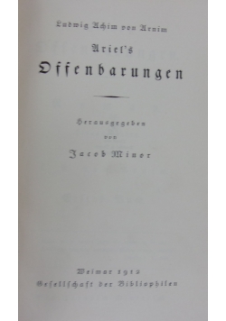 Ariel's Ossenbarungen, 1912 r.