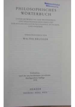 Philosophische worterbuch