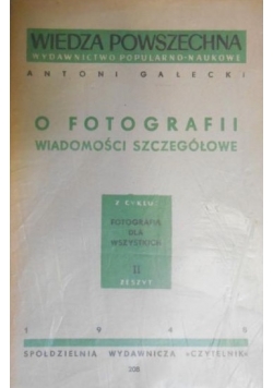 O fotografii wiadomości szczegółowe, 1948 r.