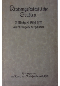 Kirchengeschichtliche  Studien, 1941r.