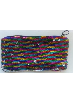 Piórnik cekinowy multicolor dwustronny