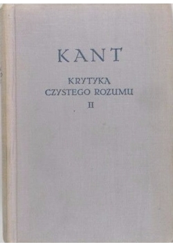 Krytyka czystego rozumu, t. II