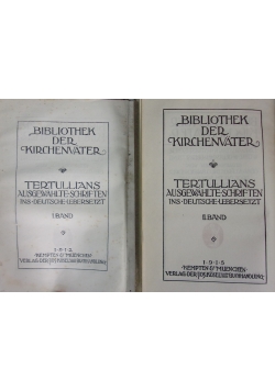 Tertullians private und katechetische Schriften, I-II,1912r