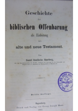 Geschichte der biblischen Offenbarung  1863 r.