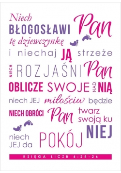 Kartka - Niech błogosławi Pan tę dziewczynkę