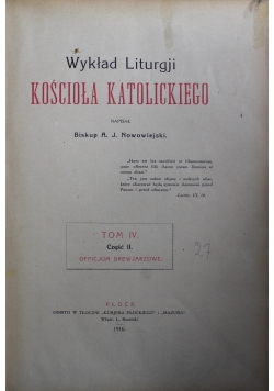 Wykład Liturgji Kościoła Katolickiego Tom IV cz. II 1916 r.
