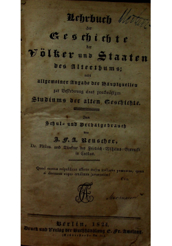 Lehrbuch der Geschichte der Volker und Staaten 1824 r