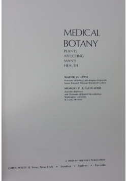 Medical Botany. Plants affecting man's health