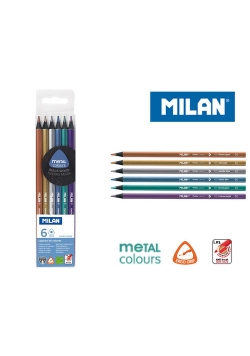 Kredki Milan trójkątne metalizowane 6 kolorów