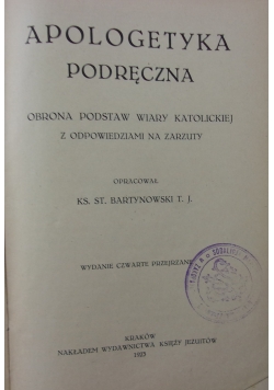 Apologetyka podręczna, 1923 r.