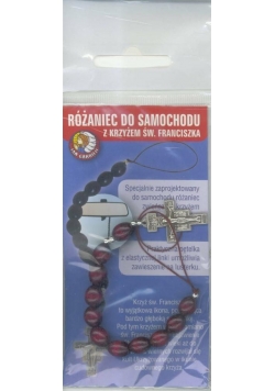 Różaniec samochodowy z krzyżem św. Franciszka