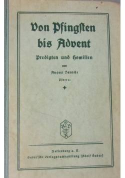 Von Pfingsten bis Adnent, 1930r.